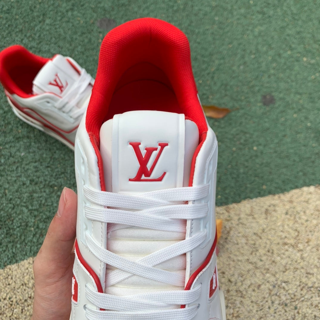 L. Vuitton Trainer Bordeaux White Red