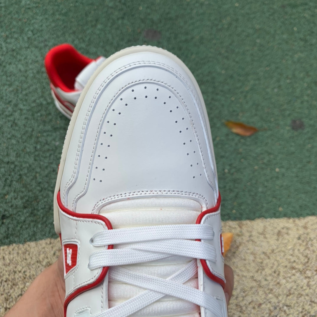 L. Vuitton Trainer Bordeaux White Red