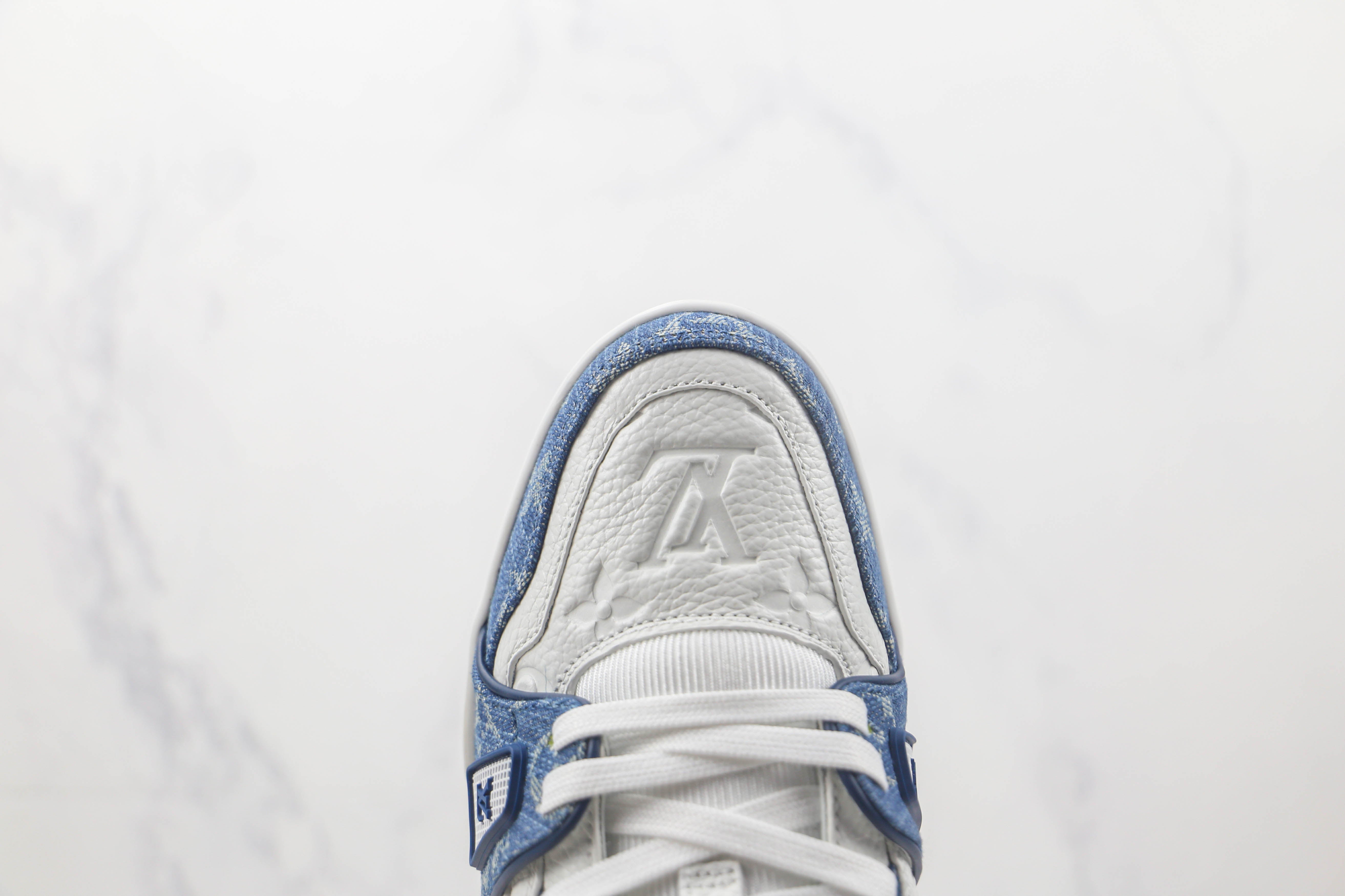 L. Vuitton LV Trainer Monogram Denim White Blue