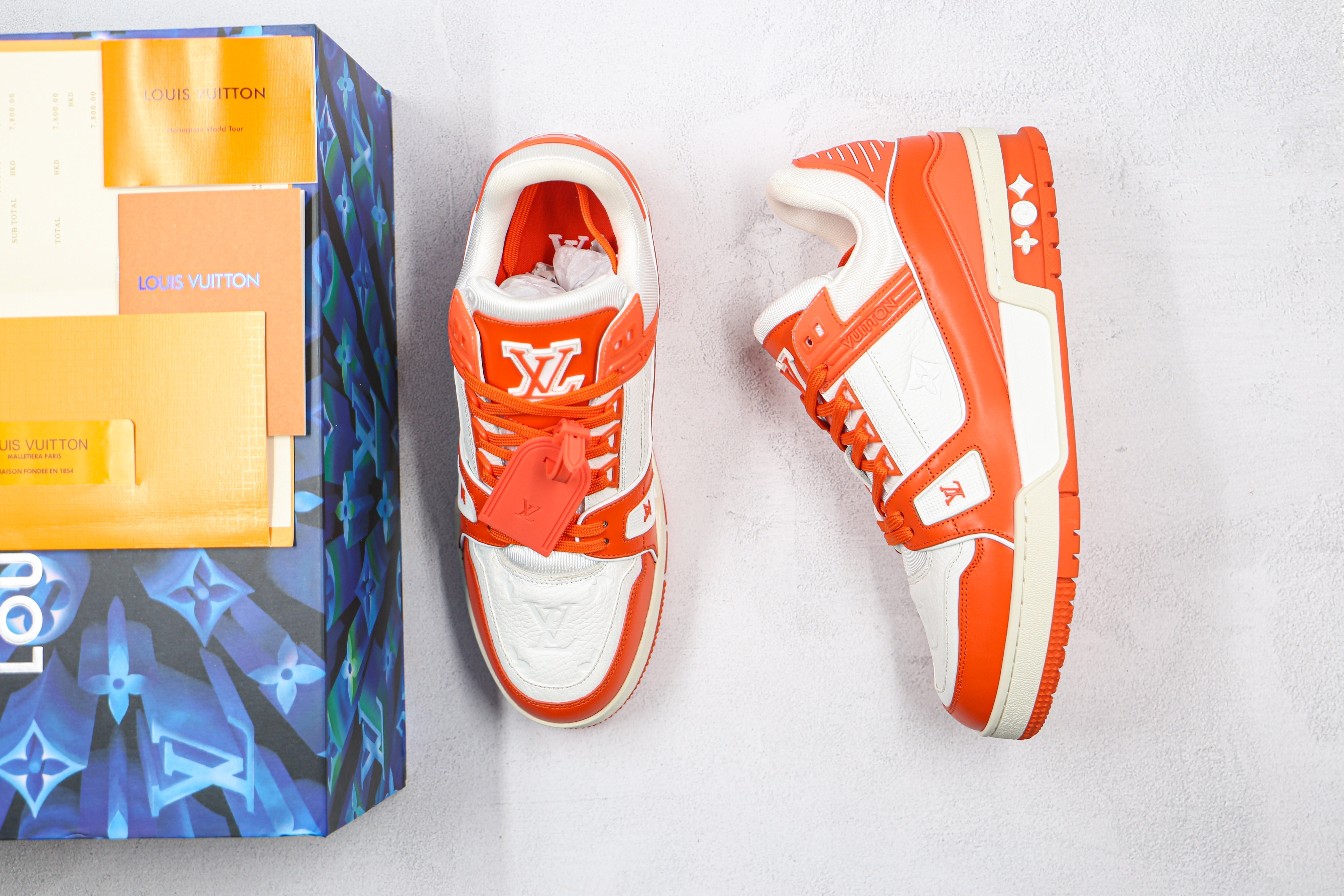 L. Vuitton Trainer Monogram Denim Orange