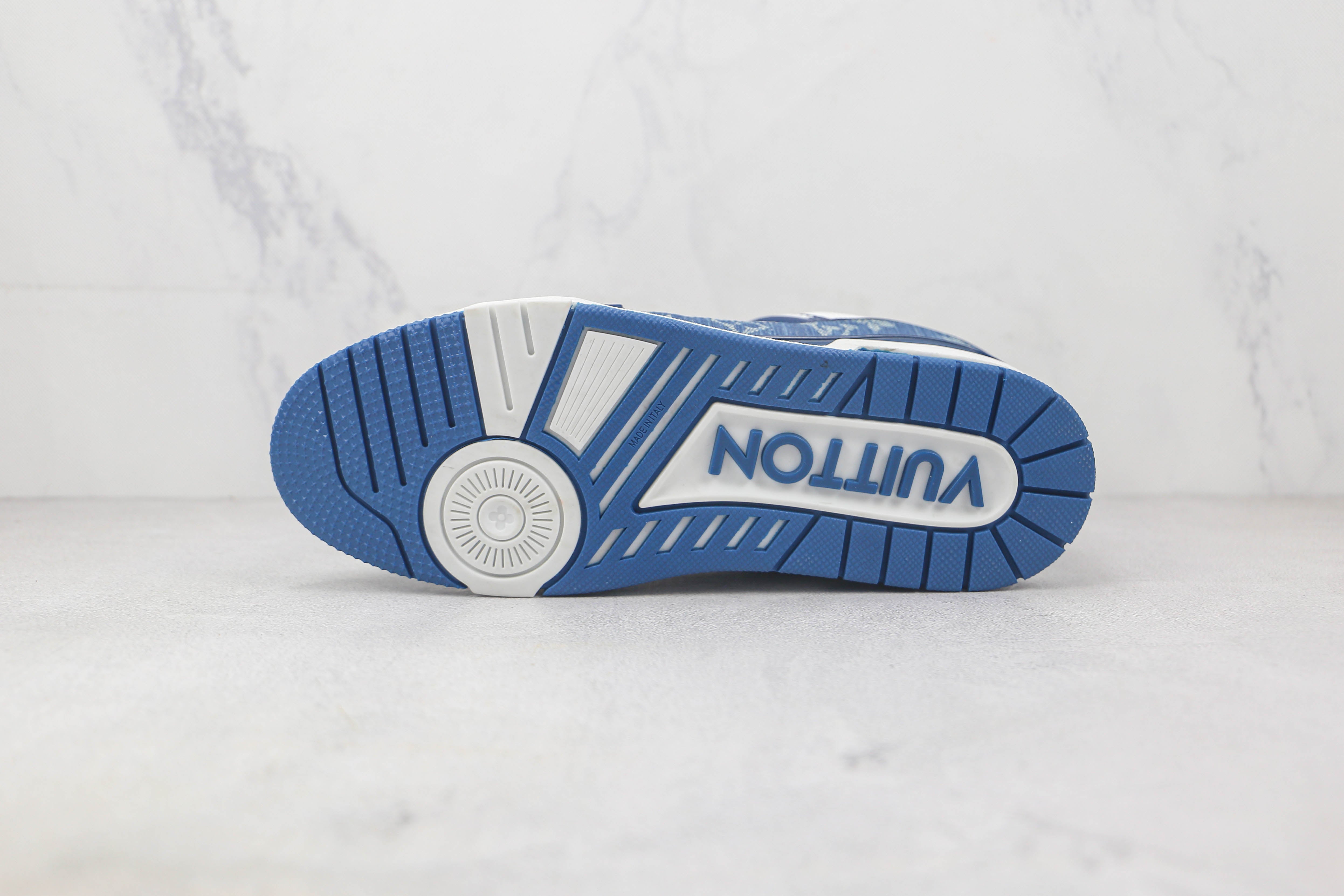 L. Vuitton LV Trainer Monogram Denim White Blue