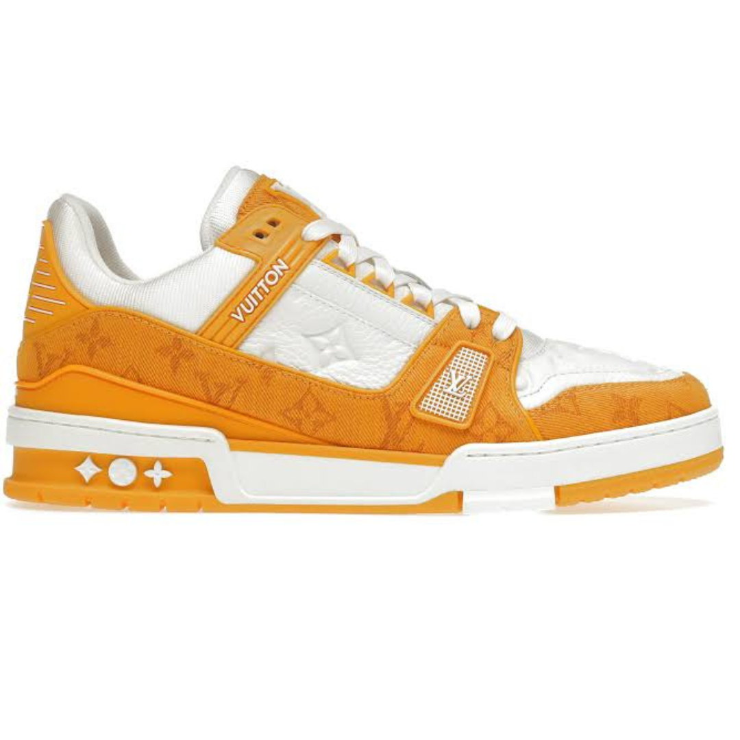 L. Vuitton Trainer Yellow Monogram Denim White